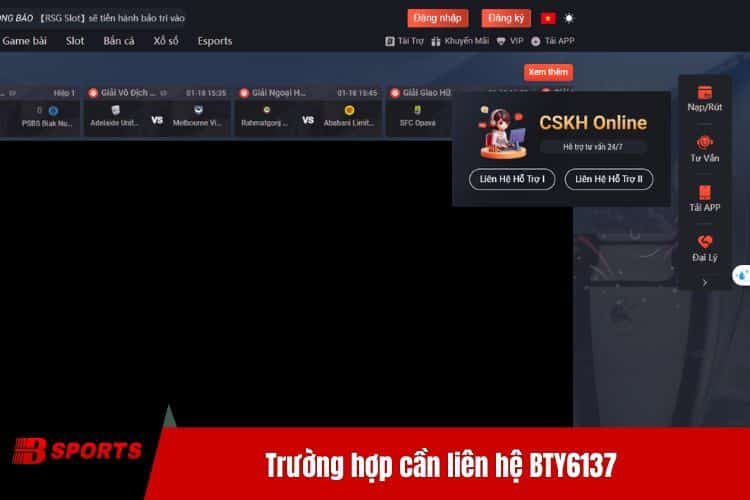 Trường hợp cần liên hệ BTY6137