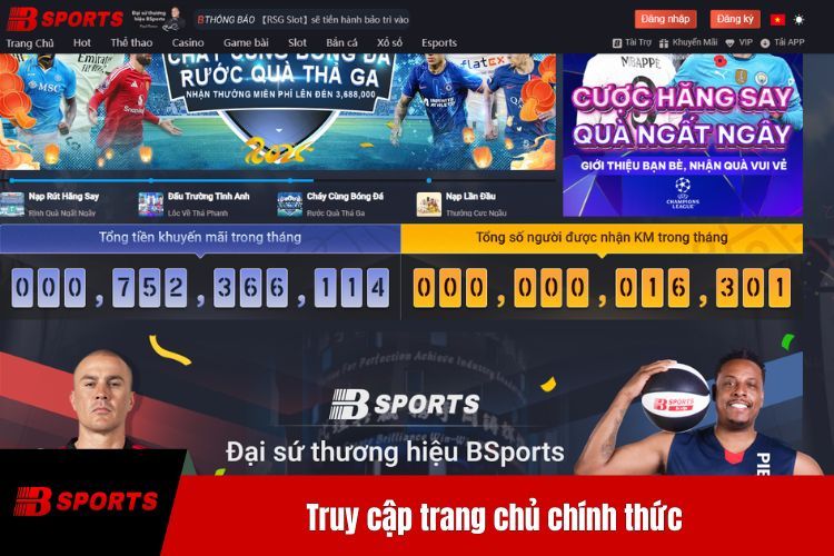 Truy cập trang chủ chính thức